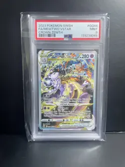 2023 POKEMON SWORD & SHIELD CROWN ZENITH #GG44 FULL ART/MEWTWO VSTAR PSA 9 - Image 1
