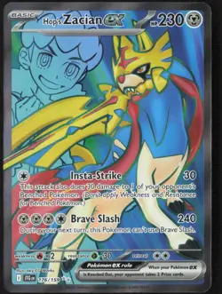Hop's Zacian ex Ultra Rare Holo JTG 176/159 NM Pokemon TCG - Image 1