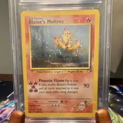 Blaine's Moltres Gym Heroes 1/132 Holo Rare CGC 9 Pokemon TCG 2000 Unlimited - Image 2