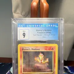 Blaine's Moltres Gym Heroes 1/132 Holo Rare CGC 9 Pokemon TCG 2000 Unlimited - Image 3