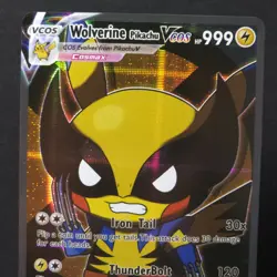 Wolverine Pikachu VCOS 003/055 Pokemon TCG Fan Art Cosplay Textured Near Mint - Image 4