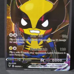Wolverine Pikachu VCOS 003/055 Pokemon TCG Fan Art Cosplay Textured Near Mint - Image 5