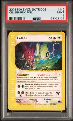 2003 Pokemon Skyridge #145 Celebi Reverse Foil PSA 9 MINT - Image 1