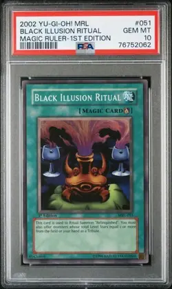 Black Illusion Ritual 1st Edition PSA 10 Gem MINT YuGiOh 2002 MRL-051 Super Rare - Image 1