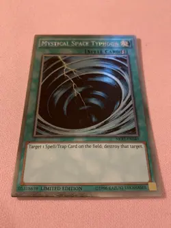 Yu-Gi-Oh! Mystical Space Typhoon NKRT-EN040 Platinum Rare Limited Ed Near Mint - Image 1