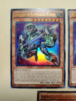 3x Berserkion The Electromagna Warrior SDMY-EN004 Ultra Rare 1st Ed LP/MP - Image 3