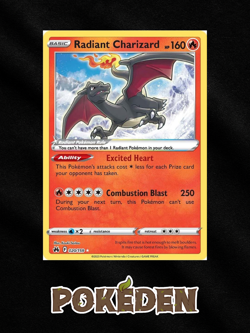 Pokemon Radiant Charizard 020/159 Crown Zenith Radiant Rare Holo NM English - Image 1