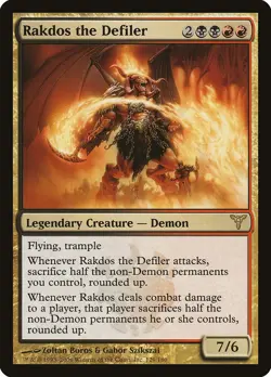 Rakdos the Defiler Dissension HEAVILY PLD Black Red Rare MAGIC MTG CARD ABUGames - Image 1