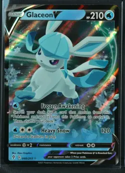 Glaceon V 040/203 Evolving Skies 2021 Ultra Rare Holo Pokemon TCG Card - NM - Image 1