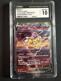 Pokemon TCG Raikou V GG41/GG70 Galarian Gallery, Crown Zenith | CGC 10 Graded - Image 3