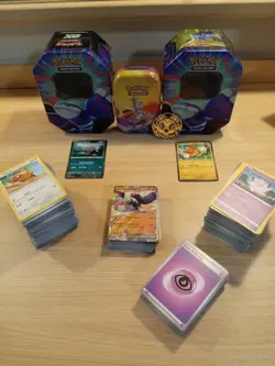 Pokemon Cards Gift Tin Bundle - 500 x Card, 3 tins and 60+ Bulk Booster Joblot - Image 2