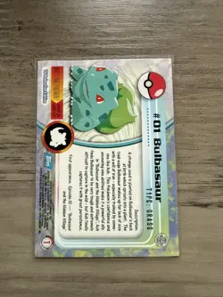 Bulbasaur Topps Pokemon Card 1 #01 Blue Logo TV Animation Edition Series - Image 2