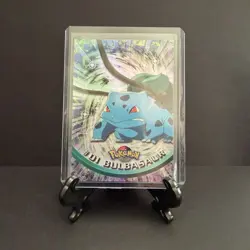 Pokemon Topps TV Animation Series 1 (Blue Logo) #01 Bulbasaur Rainbow Holo - Image 1