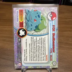 Bulbasaur #01 Pokemon 2000 Topps Chrome - Series 1 - Holo Foil Black Logo - Image 2