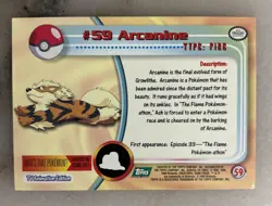 ARCANINE #59 - Topps SERIES Pokemon Card - RED LOGO - NON-HOLO - Image 2