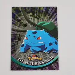 Bulbasaur #01 1999 Topps Series 1 Holo Foil Pokemon Card Black Label Vintage - Image 1