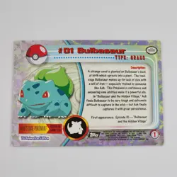 Bulbasaur #01 1999 Topps Series 1 Holo Foil Pokemon Card Black Label Vintage - Image 2