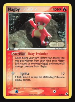 Magby 58/92 Legend Maker STAMPED Reverse Holo Pokemon Card - Image 1