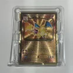 Pokemon TCG Charizard Gold Metal Foil Card in Protective Case - English - Image 1