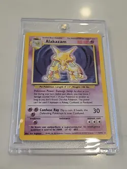 Alakazam Pokemon TCG Base Set Holo Card 1/102 Unlimited Holo Rare 1999 - Image 1