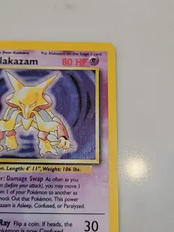 Alakazam Pokemon TCG Base Set Holo Card 1/102 Unlimited Holo Rare 1999 - Image 5