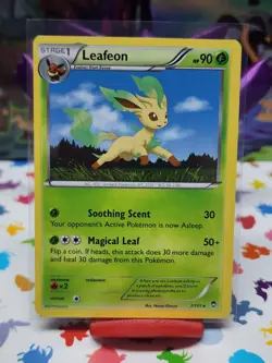 Pokemon TCG Leafeon XY Furious Fists 7/111 Regular Non Holo Rare Card LP - Image 1