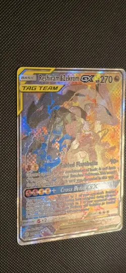 Pokemon 2019 Reshiram & Zekrom GX Full Art Holo Card 222/236 Sm-Cosmic Eclipse - Image 2