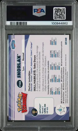 PSA 9 - Snorlax - 2000 Danone Pokemon Stadium Tip Card - (100944862) Pop: 12 - Image 2