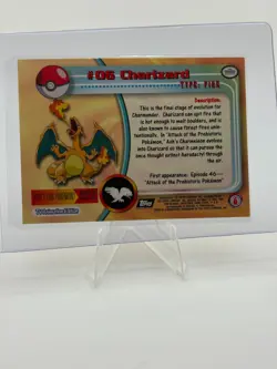 1999 Topps Pokemon TCG Charizard - #06 - Non-Holo - TV Series 1 Black Logo LP - Image 2