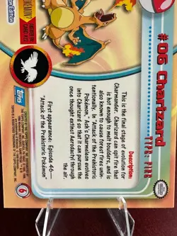 1999 Topps Pokemon TCG Charizard - #06 - Non-Holo - TV Series 1 Blue logo - Image 5