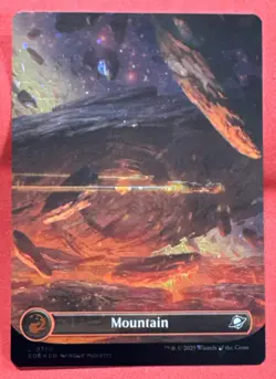 Mountain💥GALAXY FOIL BORDERLESS💥Full Art Land Edge of Eternities MTG - Image 4