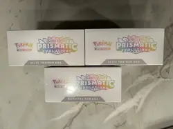 LOT OF 3 - Pokemon TCG Prismatic Evolutions Elite Trainer Box ETB Factory Sealed - Image 3