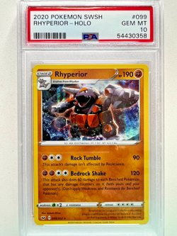 Pokemon - 2020 Sword & Shield Base Set Rhyperior - Holo #099 - PSA 10 - GEM MINT - Image 1