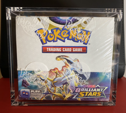 Pokemon TCG Brilliant Stars Booster Box - Factory Sealed - Acrylic Case Included - Image 1