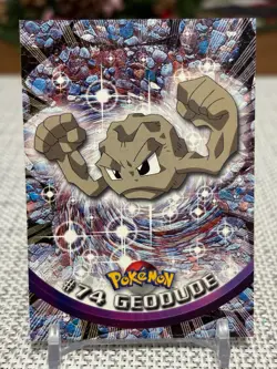 1999 Topps Pokemon #74 Geodude (TV Animation Series 1) 2nd Prt Black Logo NM - Image 1