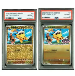 PSA 10 2025 Pokemon Simplified Chinese Gem Pack Vol 1 #03 Captain Pikachu set - Image 1