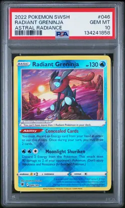 2022 POKEMON SWORD & SHIELD ASTRAL RADIANCE #046 RADIANT GRENINJA PSA 10 - Image 1