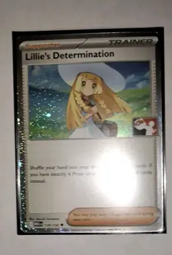 Lillie's Determination Holo Pokemon Prize Pack Series 8 Play! Stamp NM - Image 1