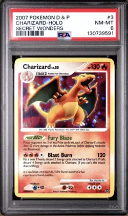 Charizard Secret Wonders #3 (2007) Holo Pokemon Graded PSA 8 - Image 1