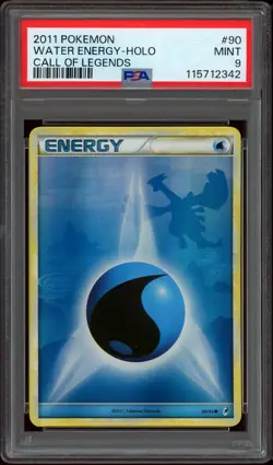 Pokemon PSA 9 Water Energy 90/95 Heartgold & SoulSilver Call of Legends Holo - Image 1