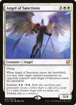 MTG Magic the Gathering Angel of Sanctions (61/363) Commander 2019 LP - Image 1