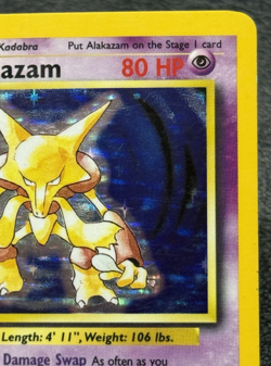 Alakazam 1/102 - Unlimited Holo Rare - Vintage Pokemon TCG: Base Set - LP/MP - Image 3