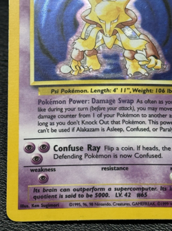 Alakazam 1/102 - Unlimited Holo Rare - Vintage Pokemon TCG: Base Set - LP/MP - Image 5