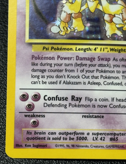 Alakazam 1/102 - Unlimited Holo Rare - Vintage Pokemon TCG: Base Set - MP/HP - Image 5