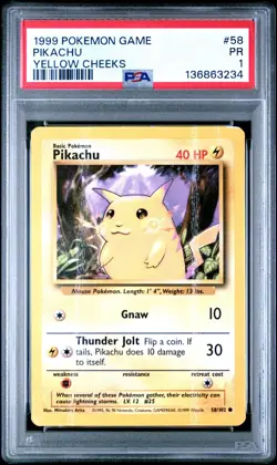 PSA 1 Poor Pokemon Base Set Vintage Slab Pikachu Squirtle Bulbasaur Charmander - Image 1