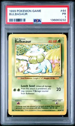 PSA 1 Poor Pokemon Base Set Vintage Slab Pikachu Squirtle Bulbasaur Charmander - Image 5