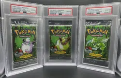 Pokemon TCG 1st Edition Jungle Booster Pack SET of 3 PSA 10 ENGLISH 1999 WOTC - Image 1