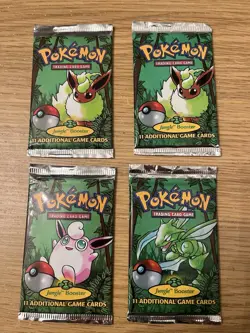 Pokemon Jungle Booster Packs Sealed WOTC 1999 Vintage X4 - Image 1