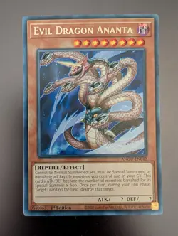 Yugioh! Evil Dragon Ananta - ANGU-EN042 - Rare - Near Mint, English 1st EDITION - Image 1