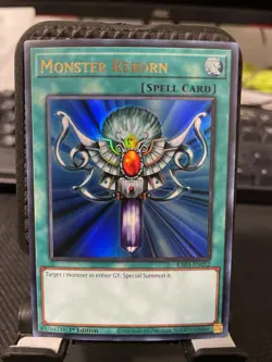 Yu-Gi-Oh! Monster Reborn RA03-EN052 Quarter Century 1st Ed Spell Super Rare - Image 1